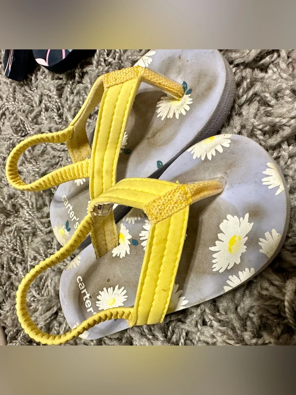 Carter's Yellow Daisy Print Flip Flop Sandals